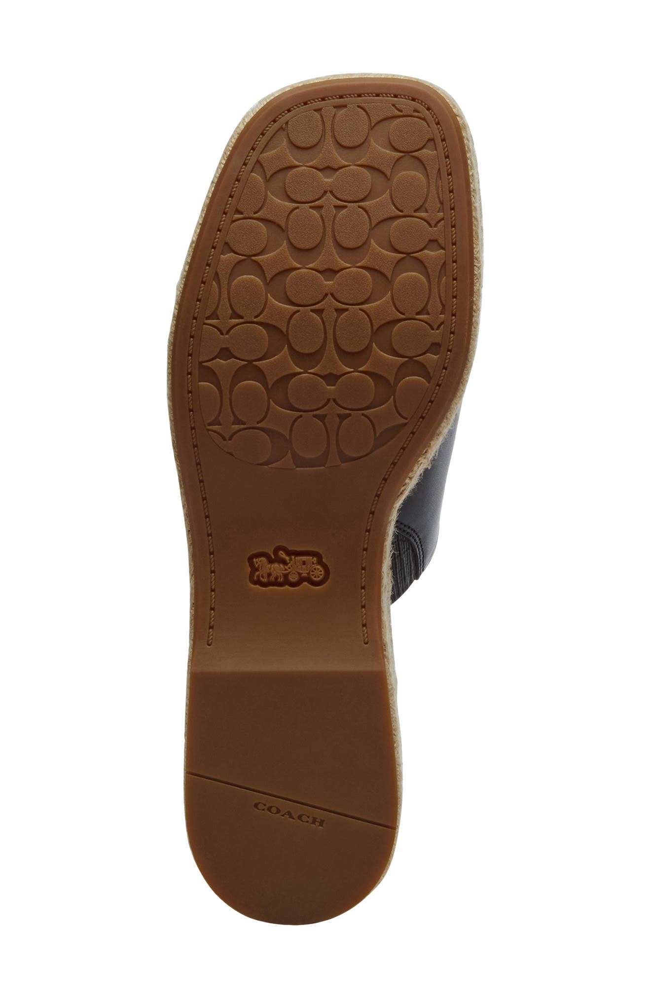 COACH Espadrille Platform Wedge Slide Sandal, Alternate, color, Black