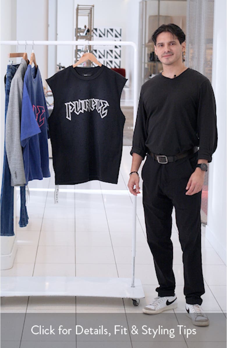 Textured Graphic Sleeveless T-Shirt, sales video thumbnail