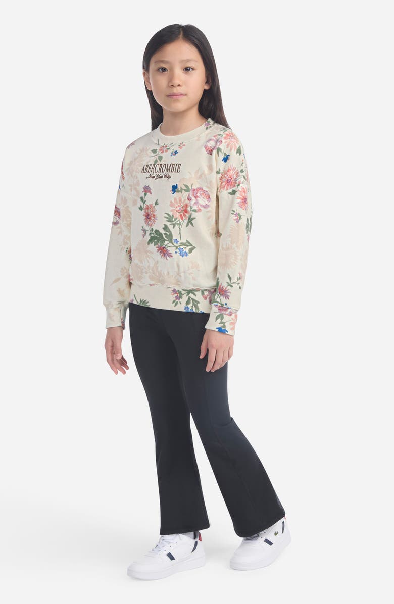 abercrombie kids Kids' Floral Cotton Blend Fleece Sweatshirt, Alternate, color, Buttercream