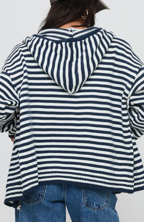 Princess Polly Brienna Oversize Stripe Zip Hoodie