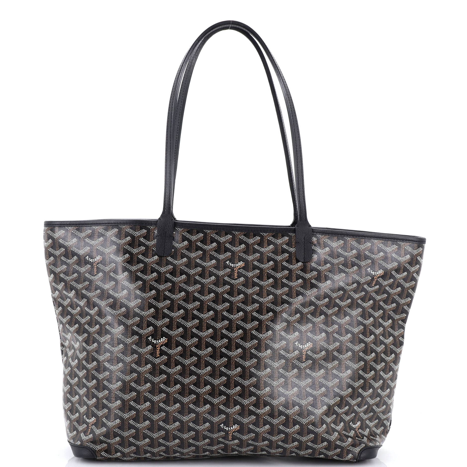 Pre-Owned Goyard Artois Tote Coated Canvas MM, Main, color, Black