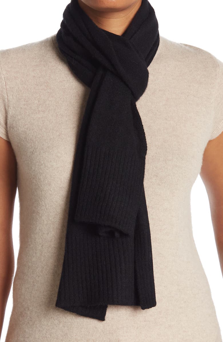 Vince Camuto Solid Cashmere Knit Scarf, Main, color,