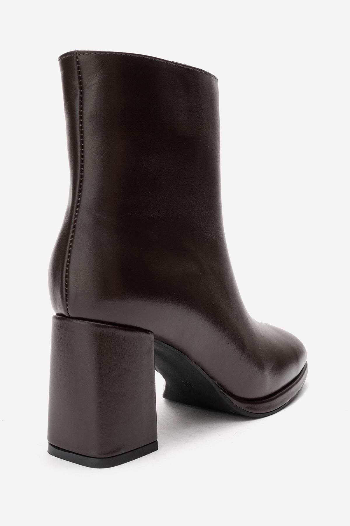 Napoli Leather Block Heel Boot, Alternate, color, Brown