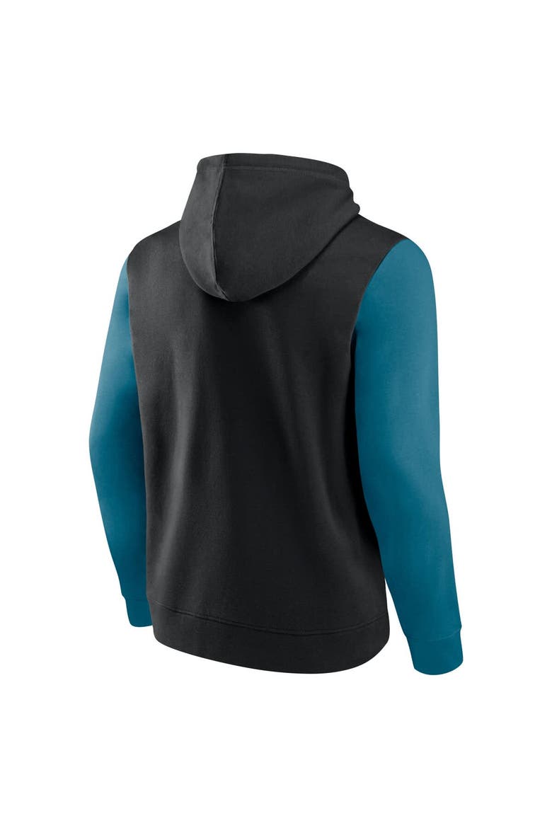 Men's Fanatics Black/Teal Jacksonville Jaguars Outline Pullover Hoodie, Alternate, color, Black