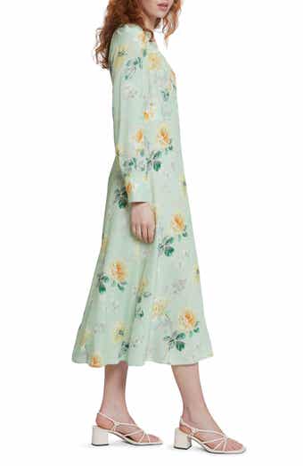 & Other Stories Floral Print Long Sleeve Midi Dress