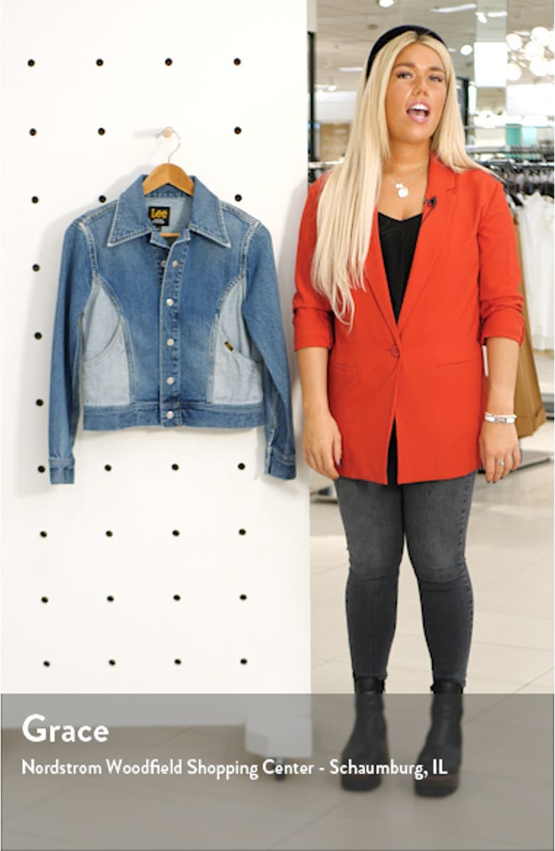 Eisenhower Seamed Two-Tone Denim Trucker Jacket, sales video thumbnail