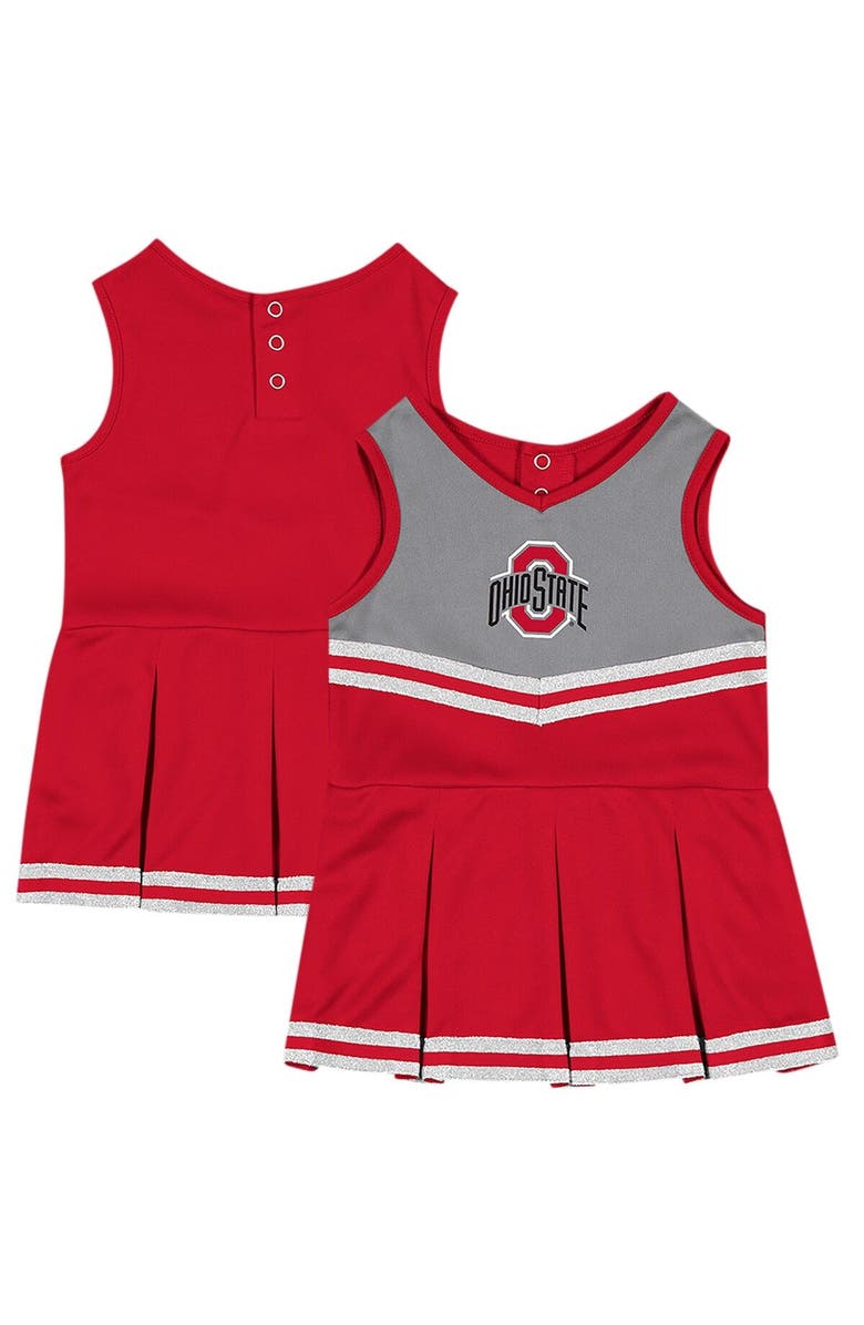 COLOSSEUM Girls Infant Colosseum Scarlet Ohio State Buckeyes Time For Recess Cheer Dress, Main, color, 