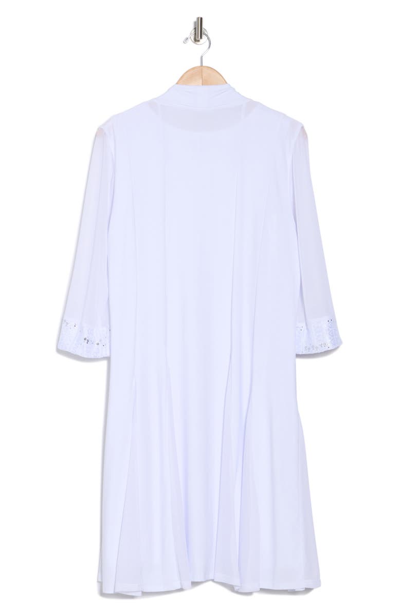 Marina Sequin Embellished Shift Dress with Jacket, Alternate, color, White