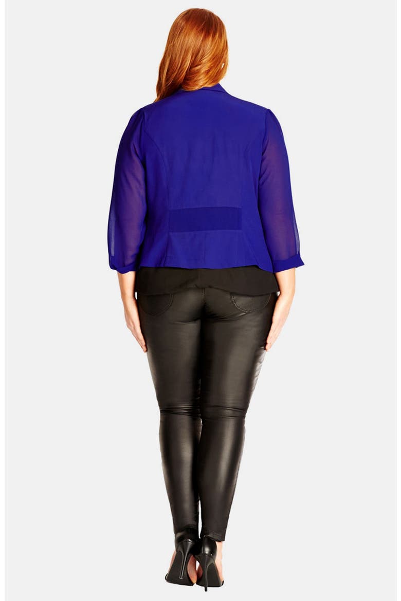 Chiffon Sleeve Blazer, Alternate, color, POOL