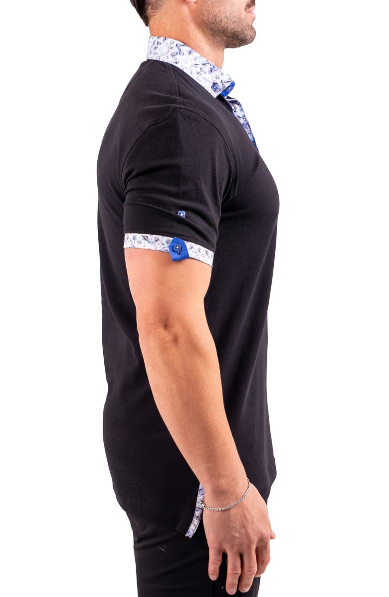 Maceoo Collarsolidjade Black Button-Down Polo, Alternate, color,