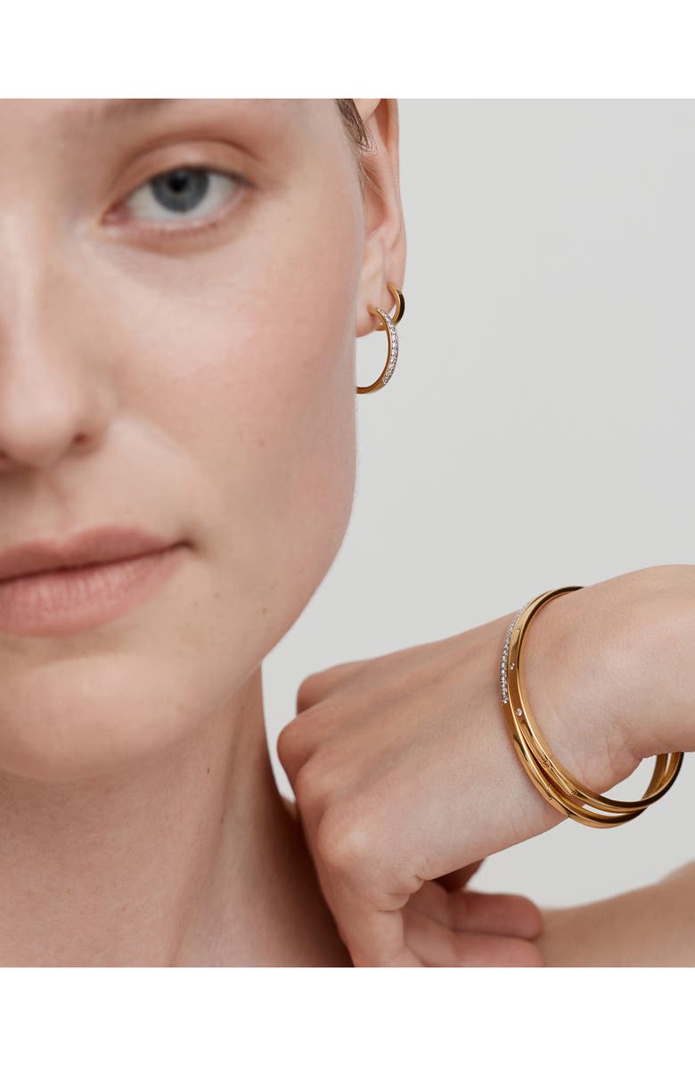 Monica Vinader Essential Lab Grown Diamond Bangle, Alternate, color, 18K Gold Vermeil / Diamond