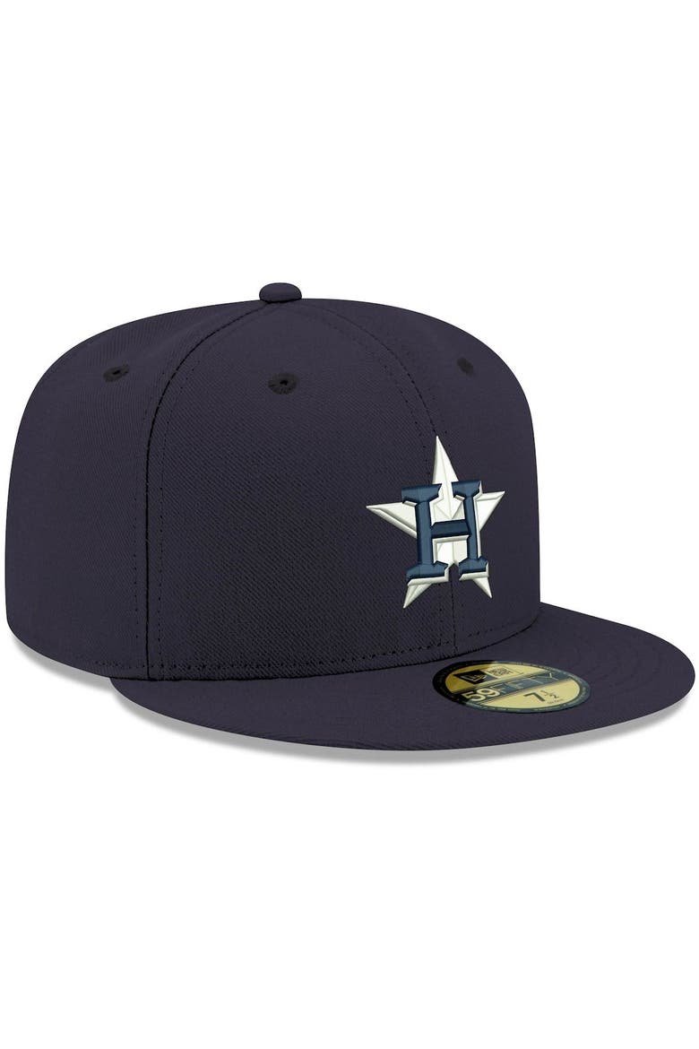 Men's New Era Navy Houston Astros White Logo 59FIFTY Fitted Hat, Alternate, color, Navy