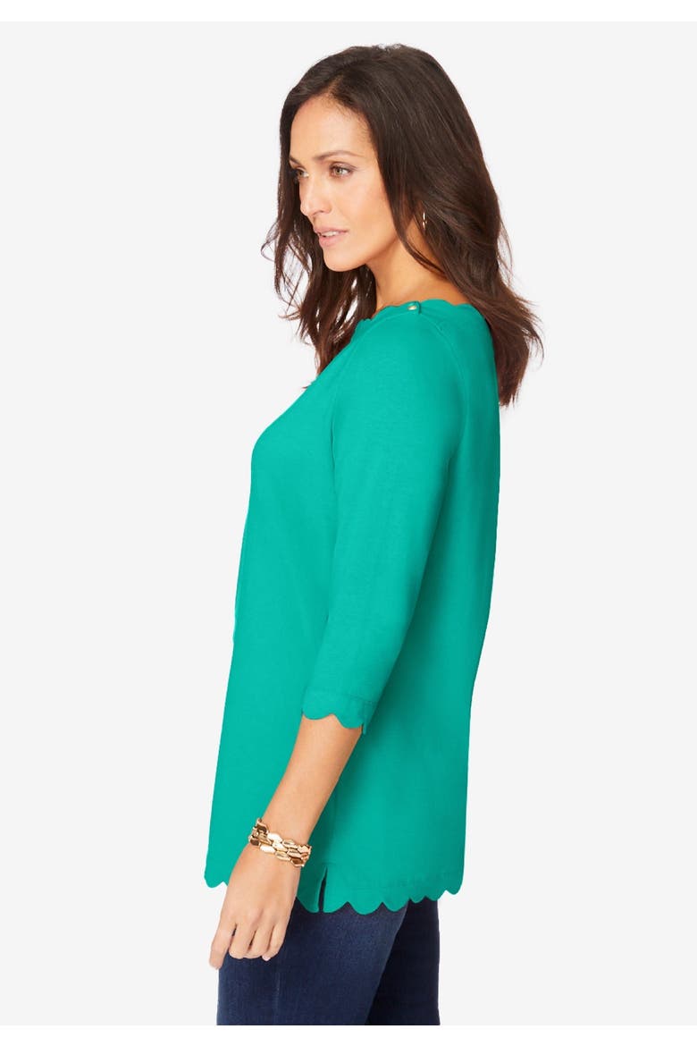Scallop Boatneck Tunic, Alternate, color, AQUA SEA