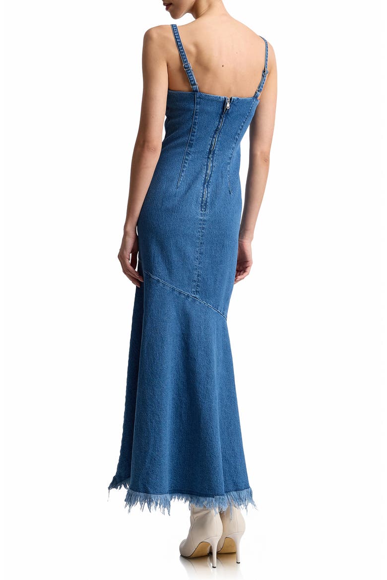 Frayed Hem Denim Maxi Dress, Alternate, color, MONARCH WASH