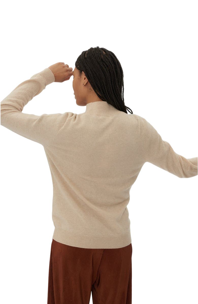 GOBI Mongolian Cashmere Essential Cashmere Mock Neck Sweater, Alternate, color, Beige