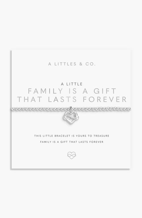 A Littles & Co. A Littles & Co A Little 'family Is A Gift That Lasts Forever' Bracelet In Silver Plating In Metallic