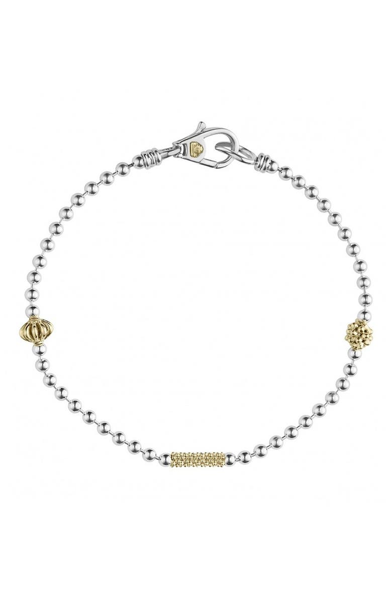 Caviar Icon Single Strand Bracelet, Main, color, SILVER