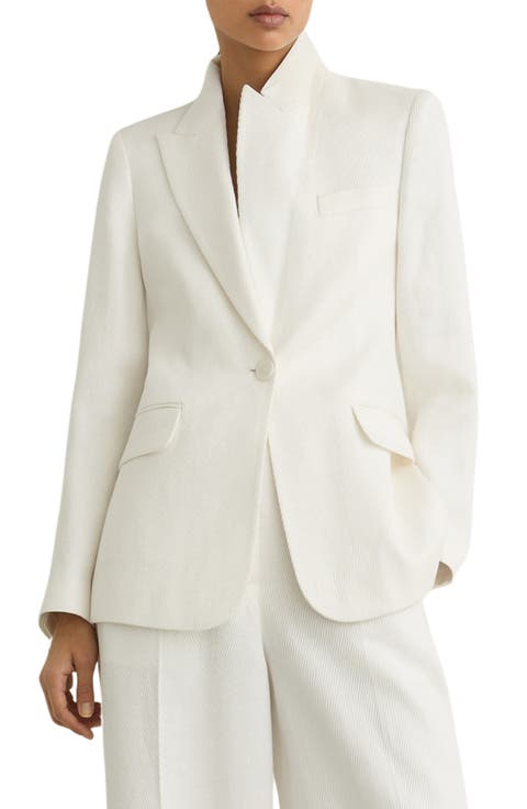 Alyx Texture One-Button Linen Blend Blazer