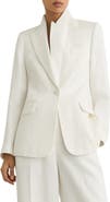 Reiss Alyx Texture One-Button Linen Blend Blazer