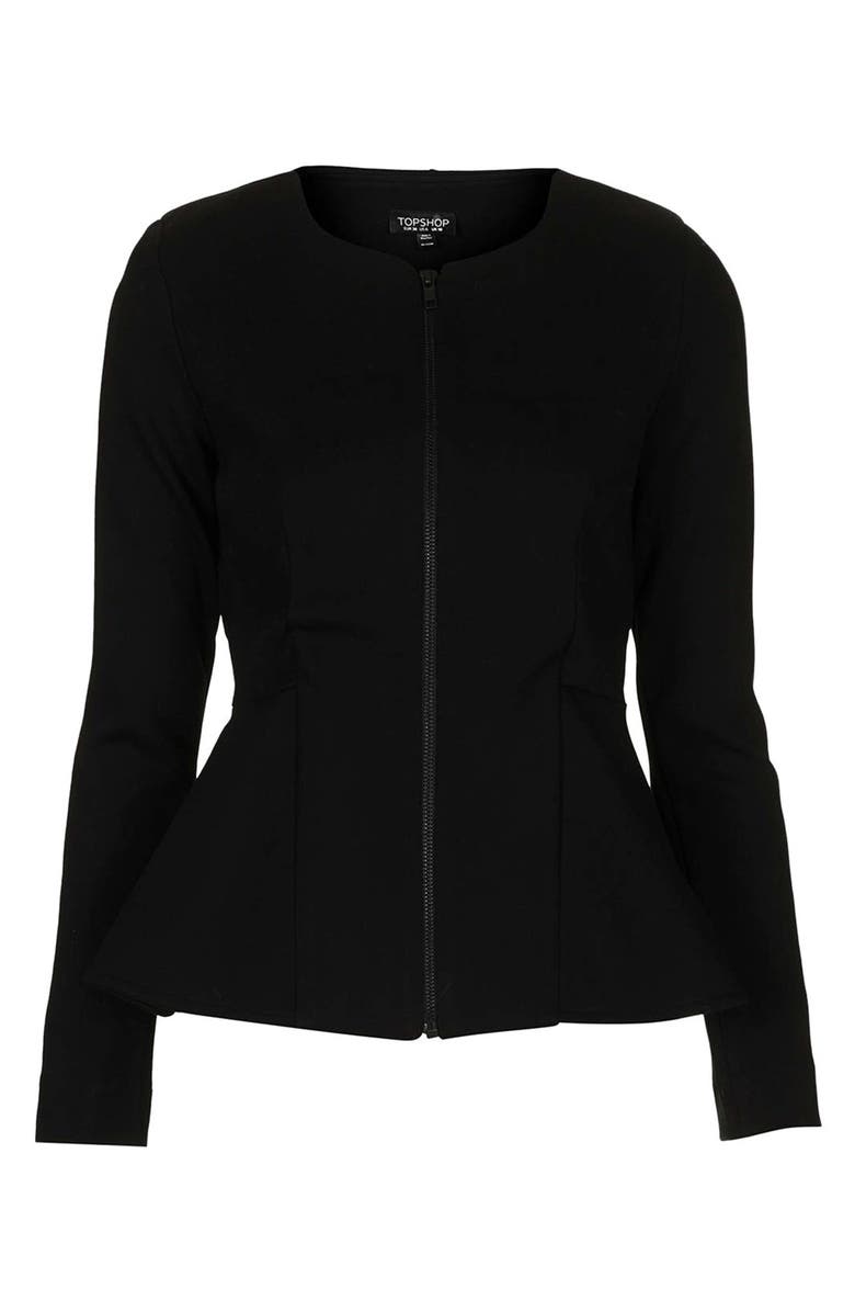 Topshop Tailored Peplum Jacket, Alternate, color, 
