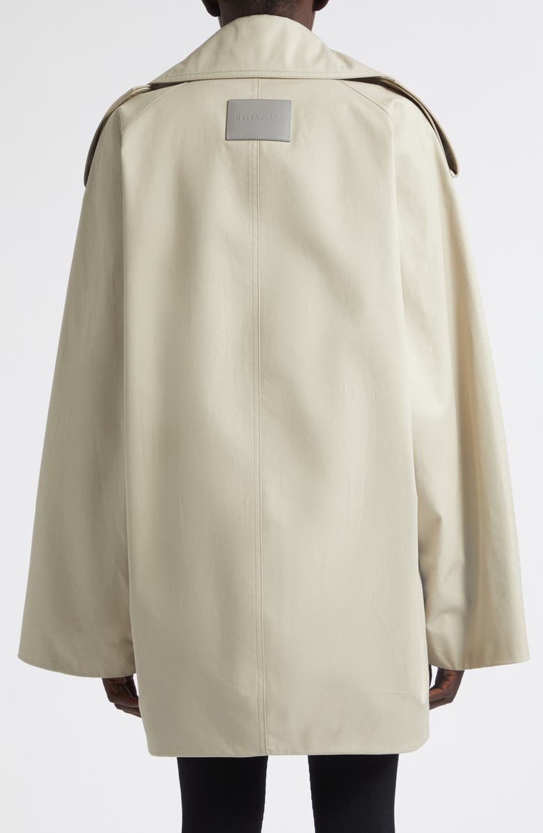 Balenciaga Double Breasted Cotton Twill Trench Coat, Alternate, color, 9710 Beige