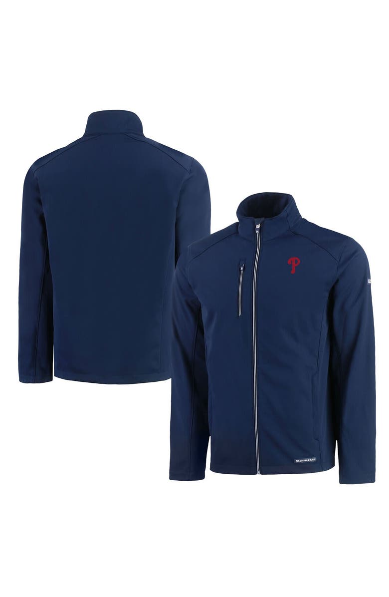 Cutter & Buck Men's Cutter & Buck Navy Philadelphia Phillies Evoke Eco Softshell Recycled Full-Zip Jacket, Main, color, Navy