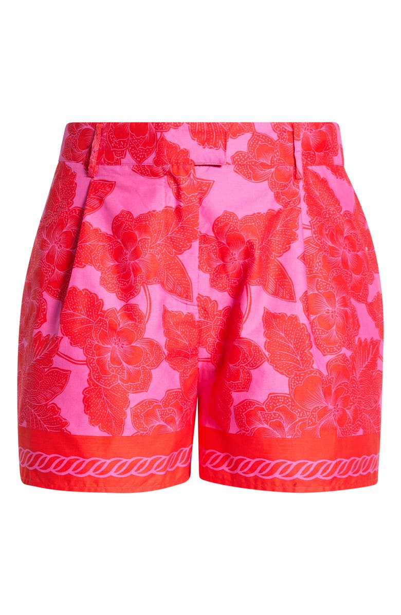SUGARLIPS Rency Floral Arvery Pleated Shorts, Alternate, color, Fuchsia-Red