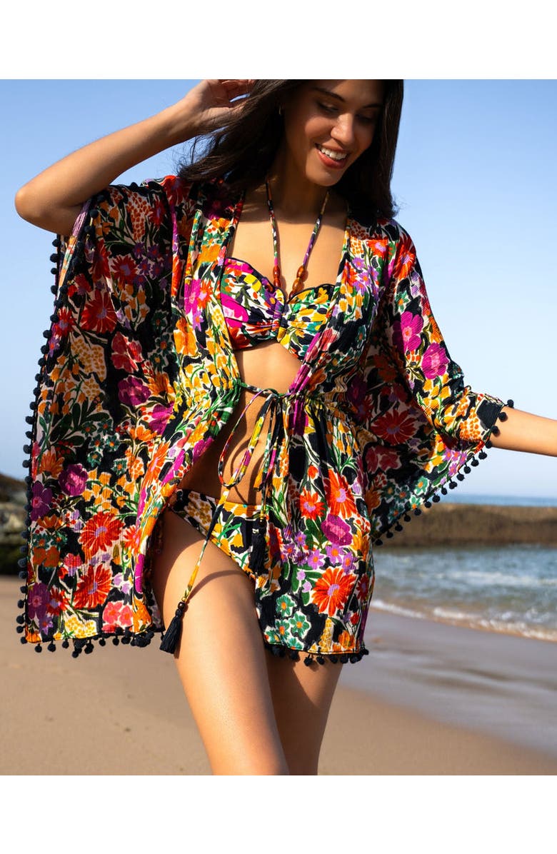 Change of Scenery Audrey Short Drawstring Caftan Cover-Up, Alternate, color, Gardenia