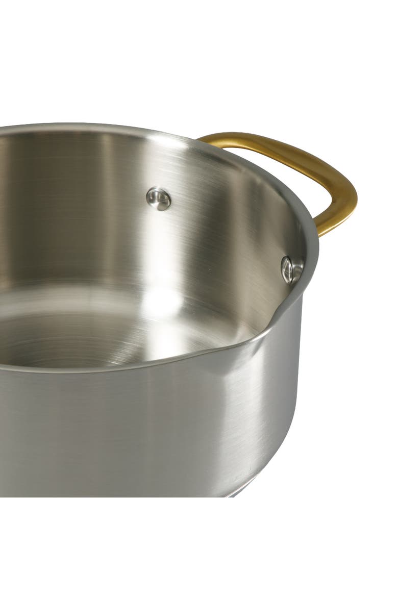 Platinum Sunstreak Pots and Pans Set 10 Piece Stainless Steel Cookware Set, Alternate, color, Silver