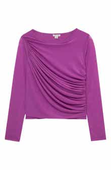 Habitual Kids Kids' Ruched Long Sleeve Mesh Top