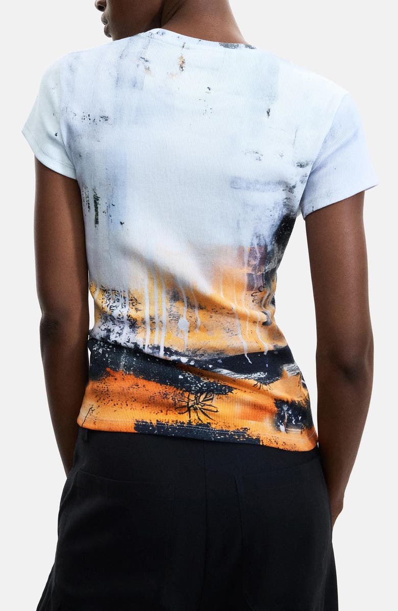 Desigual Rib Top, Alternate, color, White