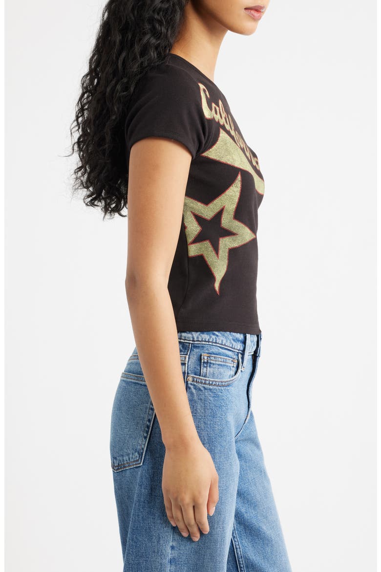 California Star One-Shoulder Top, Alternate, color, BLACK