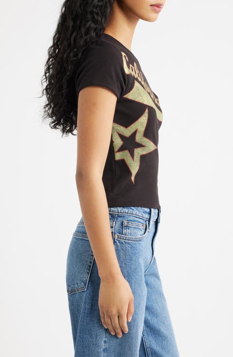 California Star One-Shoulder Top