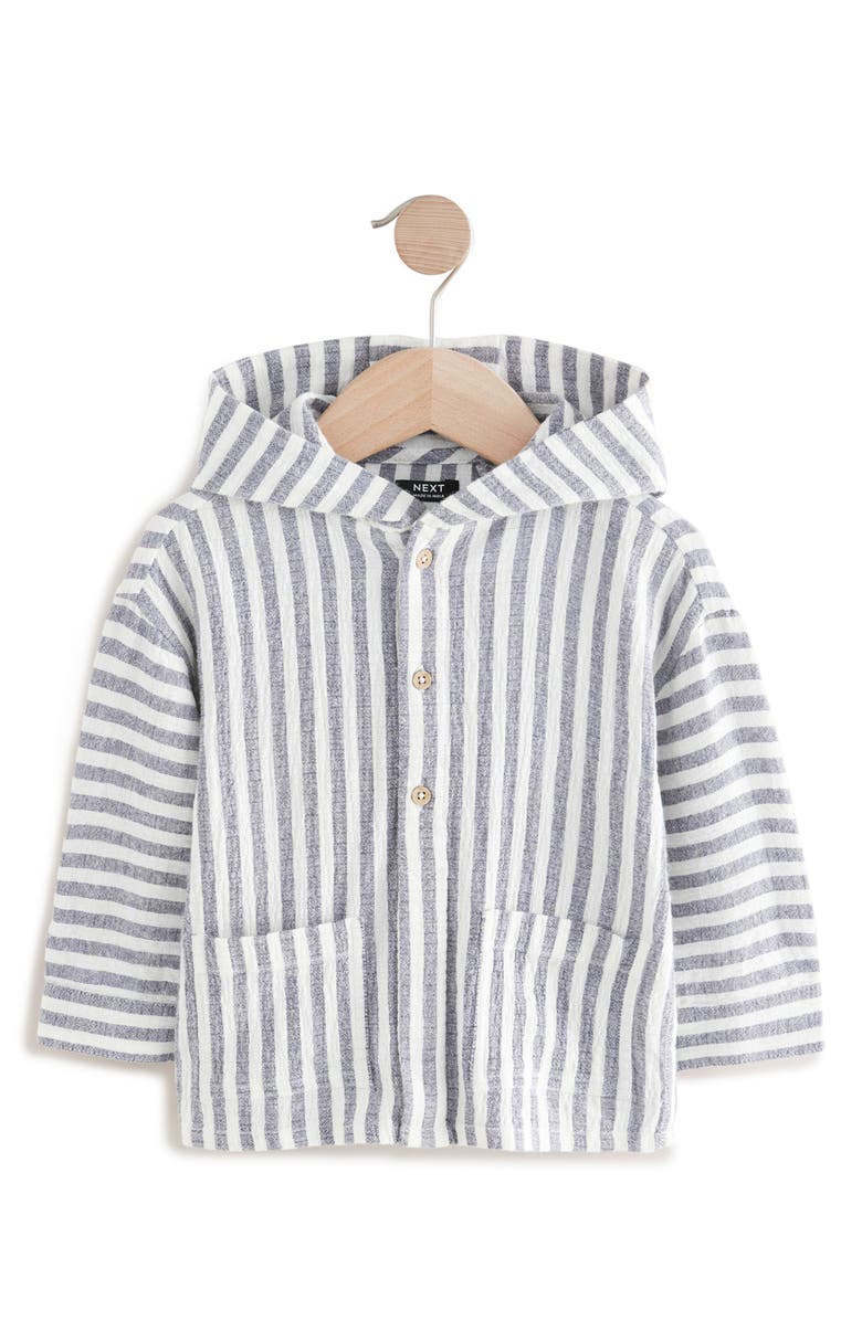 NEXT Kids' Stripe Hooded Shirt Jacket, Main, color,