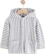 NEXT Kids' Stripe Hooded Shirt Jacket