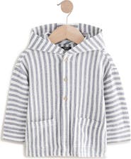 NEXT Kids' Stripe Hooded Shirt Jacket
