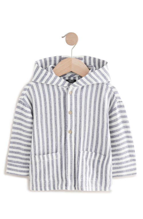 Next Kids' Stripe Hooded Shirt Jacket
