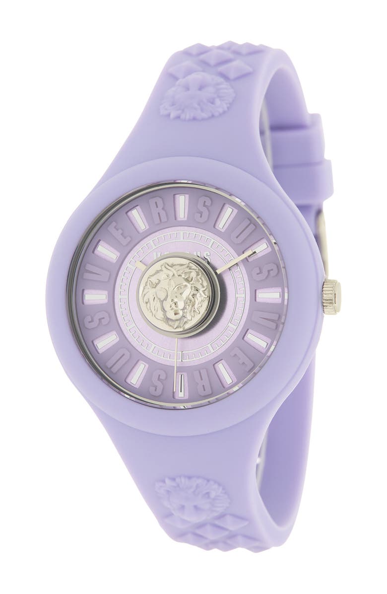VERSUS Versace Women's Violet Dial Silicone Strap Watch, 39mm, Main, color, 