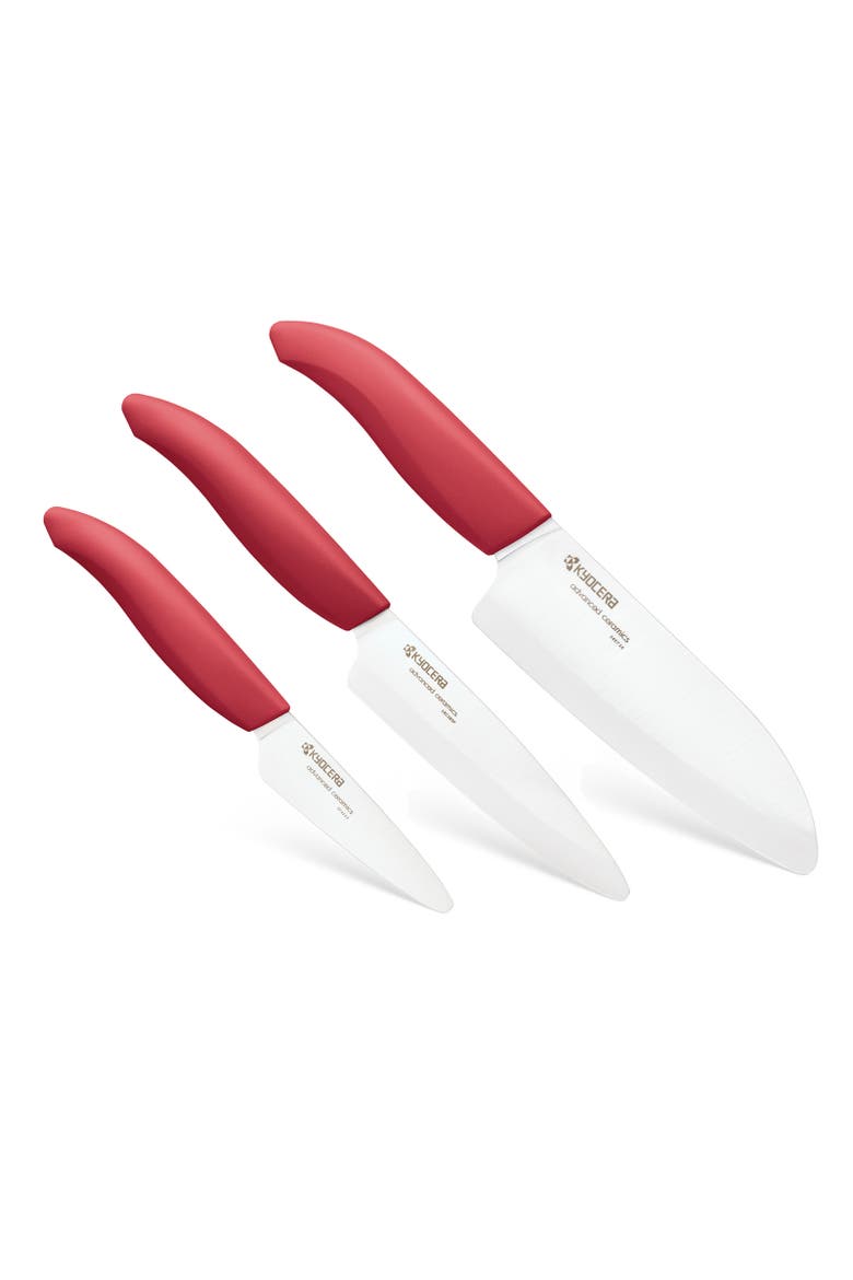 Advanced Ceramics 3 Piece Revolution Series Knife Set, Main, color, Red