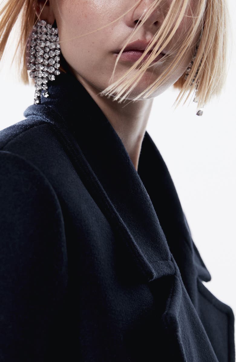 MANGO Double Breasted Wool Blend Coat, Alternate, color, 