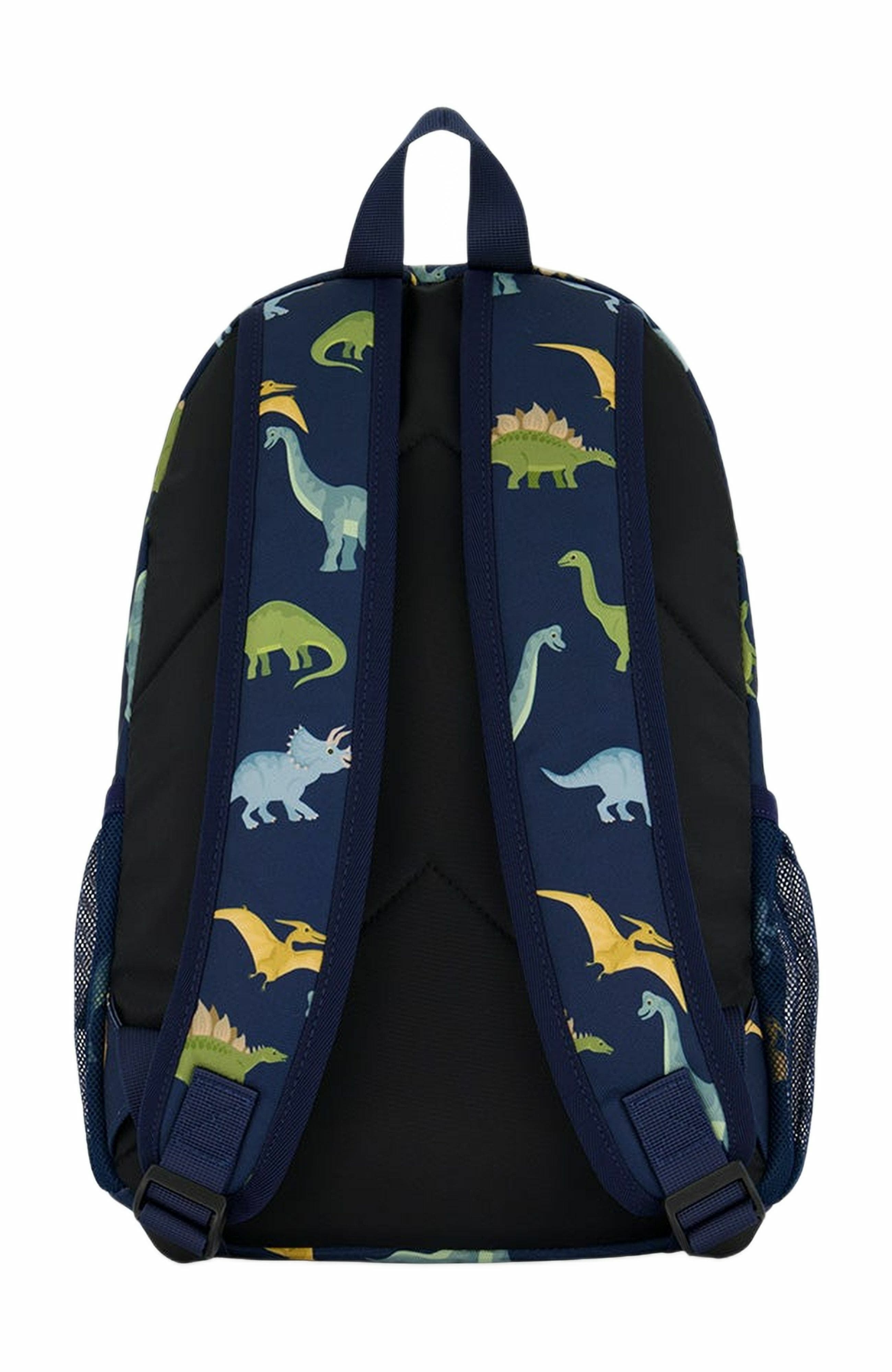 Deux par Deux Little Boy's Toddler Backpack Navy Blue Printed Dinosaurs, Alternate, color, 