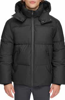 DKNY Rubberized Front Zip Puffer Jacket