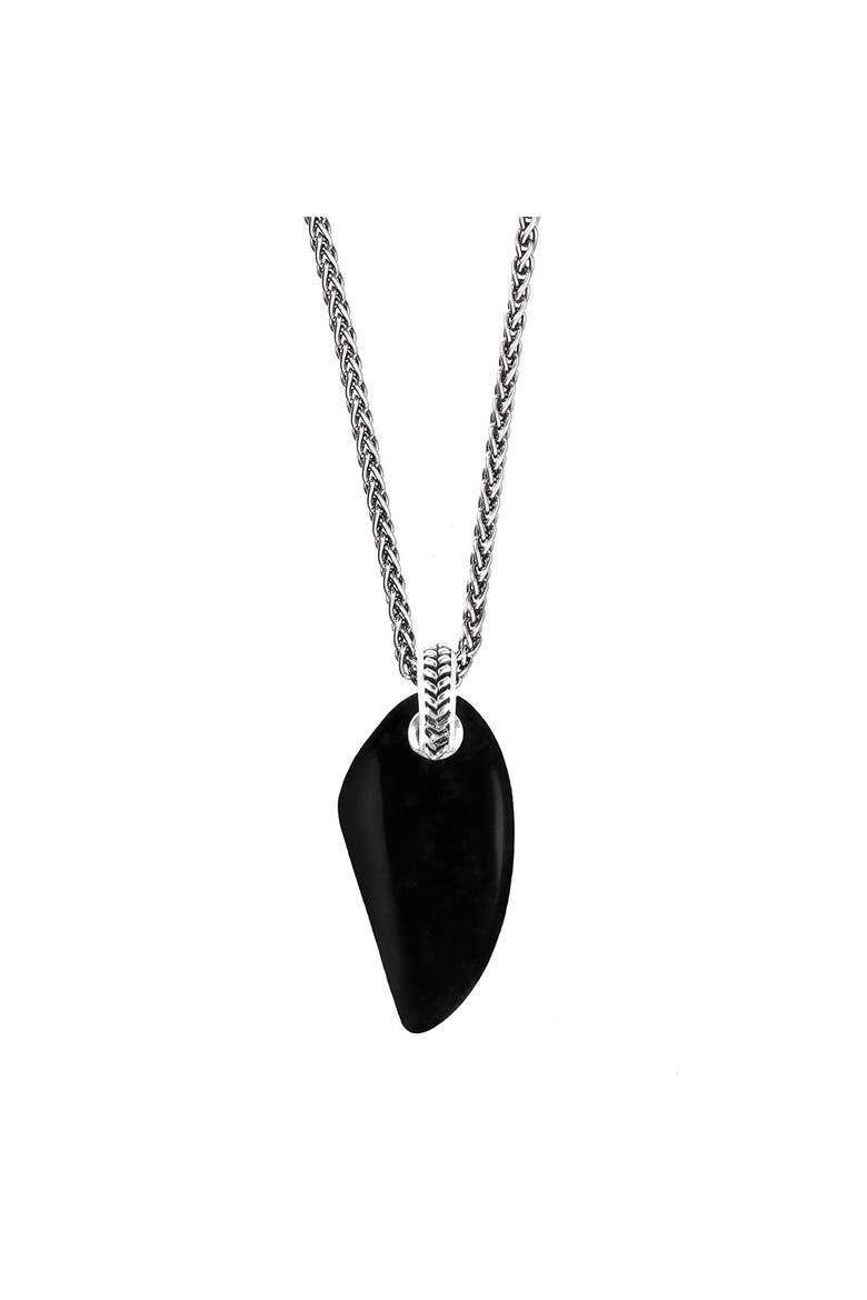 Gemstone Horn Pendant & Necklace, Main, color, BLACK
