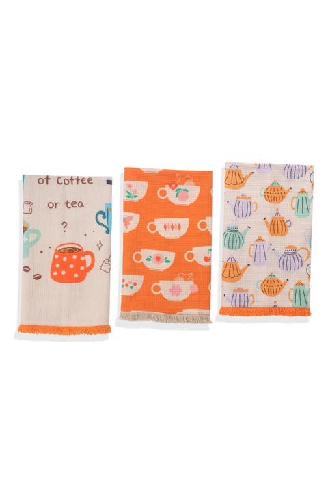 The Barista's Choice Set of 3 Cotton Waffle Kitchen Towels