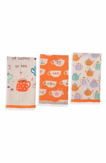 Tiramisu The Barista's Choice Set of 3 Cotton Waffle Kitchen Towels