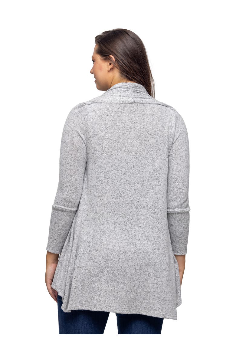 Open Front Long Sleeve High Low Cozy Cardigan, Alternate, color, Grey