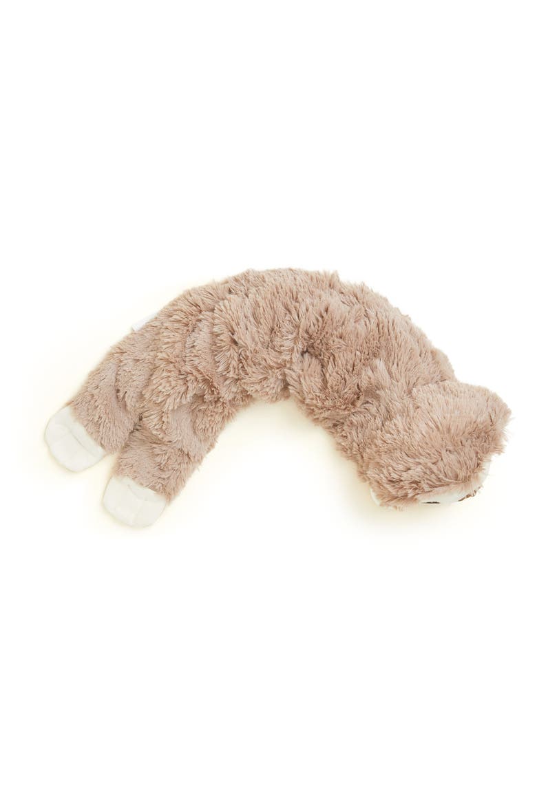 Sloth Plush Neck Wrap, Alternate, color, Medium Brown