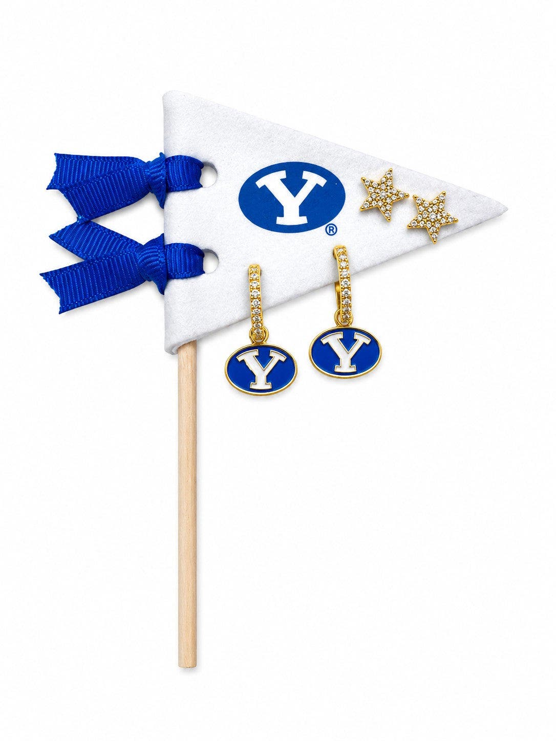 Color Shout Byu Cougars Logo Huggie Hoop Earrings + Star Studs Earring ...