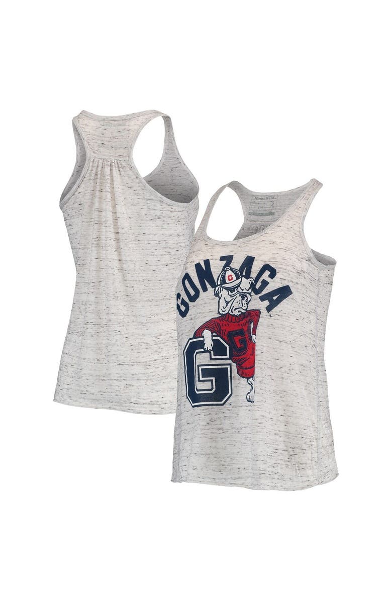HOMEFIELD Women's Homefield Ash Gonzaga Bulldogs Vintage Racerback Tank Top, Alternate, color, 