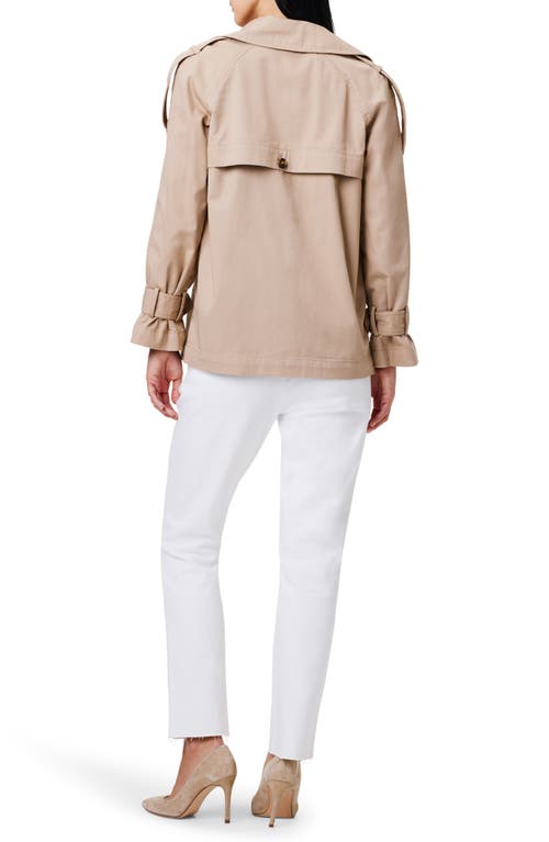 Nic + Zoe Femme Short Cotton Trench Jacket In Dark Chamois